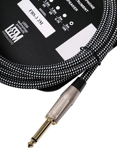 Leem FBS-3(BK/WH) Кабель инструментальный, черный/белый.