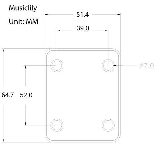 Musiclily M190 Накладка крепления грифа, черная.