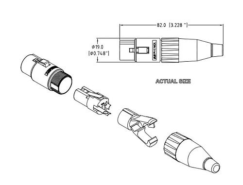 Amphenol AC3F Разъём 3 XLR "мама" кабельный.